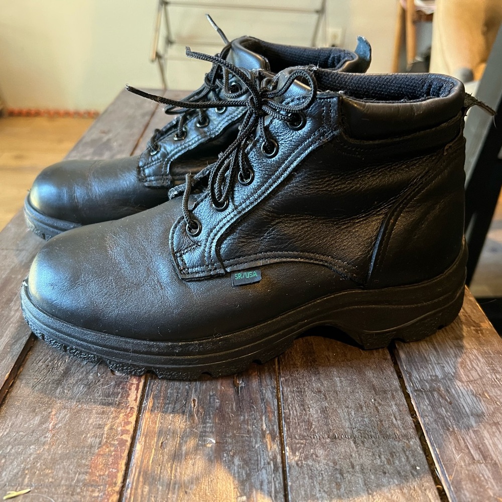 Black Leather women’s work boots